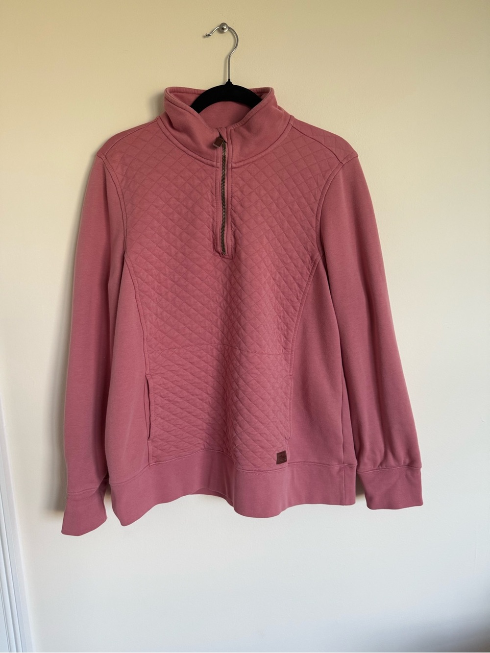 L.L. Bean Quilted Half-Zip Pullover - Dusty Rose